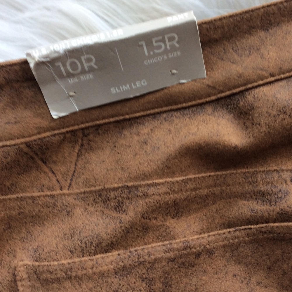 NWT Chico’s Faux Suede Slim Pant - Picture 9 of 16